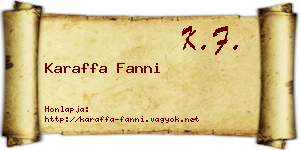 Karaffa Fanni névjegykártya