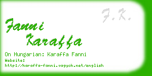 fanni karaffa business card